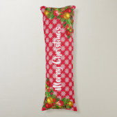 Joyeux Noël rouge et blanc Long Coussin confortabl (devant Vertical)