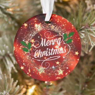 Joyeux Noël, rouge et or étincelant,