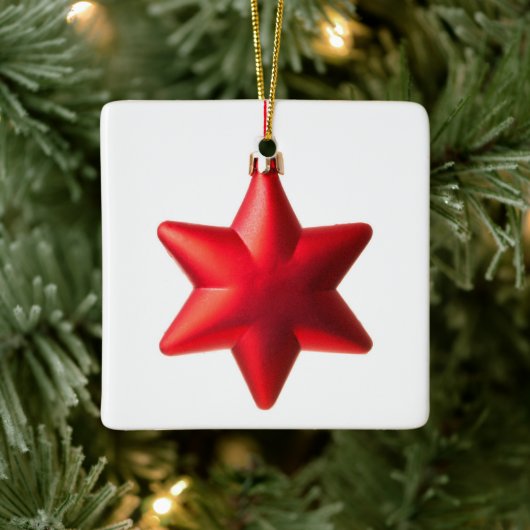 Joyeux Noël Rouge étoile décoration avec texte (Arbre)