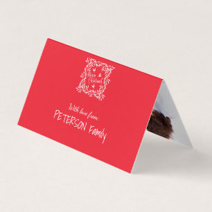 Joyeux Noël Rouge Feuillage de votre texte photo à