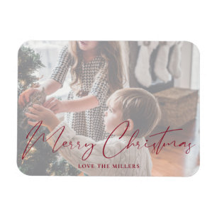 Joyeux Noël Rouge Minimaliste Photo Magnet