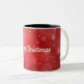 Joyeux Noël rouge Mug à café à deux tons (Devant droit)