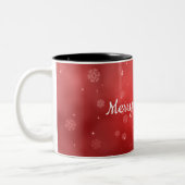 Joyeux Noël rouge Mug à café à deux tons (Gauche)