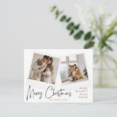 Joyeux Noël Rouge Noir Carte photo (Debout devant)