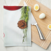 Joyeux Noël Rouge Ornement Serviette de cuisine (Quart Plié)