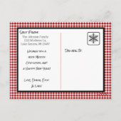 Joyeux Noël Rouge Plaid Carte photo de famille (Dos)