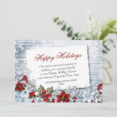 Joyeux Noël Rouge Poinsettia Russe Carte de vacanc (Debout devant)