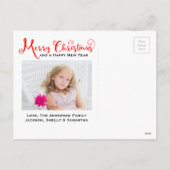 Joyeux Noël Rouge Script - Carte postale (Dos)