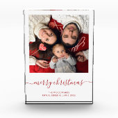 Joyeux Noël Rouge Script minimaliste Bloc photo (Devant)