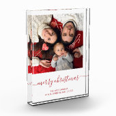 Joyeux Noël Rouge Script minimaliste Bloc photo (Gauche)