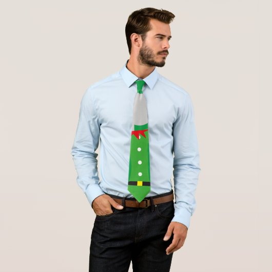 joyeux noël rouge vert elf personnage cravate (En situation)