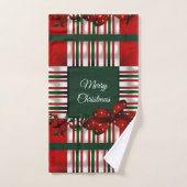 Joyeux Noël Rouge Vert Plaid (Serviette à main)