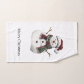 Joyeux Noël Rouge Vert Snowman (Serviette à main)