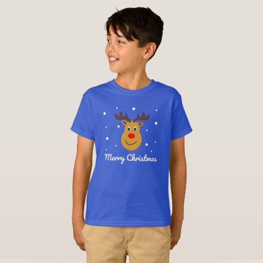 Joyeux Noël Rudolph Reindeer T-shirt (Devant entier)