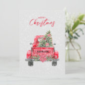 Joyeux Noël Russe Camion Rouge Plat Carte de vacan (Debout devant)