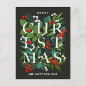 Joyeux Noël Rustic Corporate Grey Carte Postale (Devant)