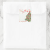 Joyeux Noël Rustic Tree Étiquette de étiquette cad (Sac)