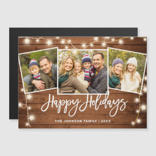 Joyeux Noël Rustique 3 PHOTO Carte magnétique