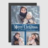 Joyeux Noël Rustique 3 PHOTO Carte magnétique (Devant / Derrière)
