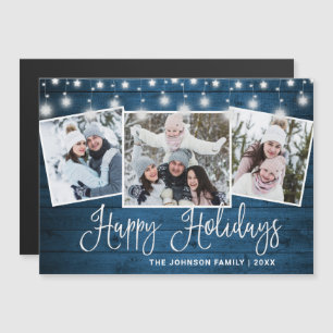 Joyeux Noël Rustique 3 PHOTO Carte magnétique
