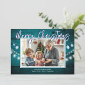 Joyeux Noël Rustique Bois Photos Carte de vacances (Debout devant)