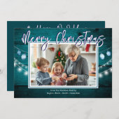 Joyeux Noël Rustique Bois Photos Carte de vacances (Devant / Derrière)