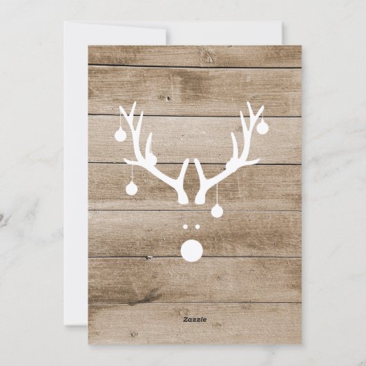 Joyeux Noël rustique carte photo en bois brun (Dos)