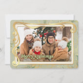Joyeux Noël Sage Vert & Carte photo Or (Devant)