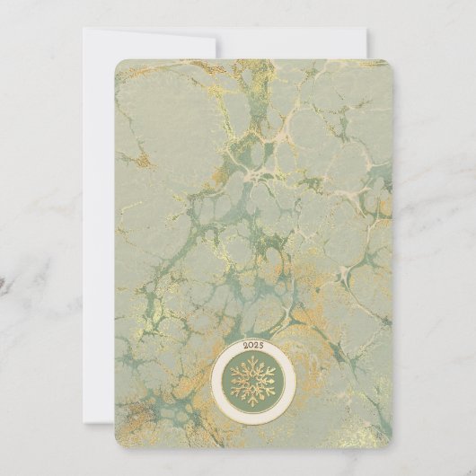 Joyeux Noël Sage Vert et Carte photo or (Dos)