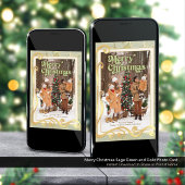 Joyeux Noël Sage Vert et Carte photo or