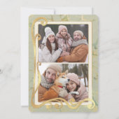 Joyeux Noël Sage Vert et Or 2 Carte photo (Dos)