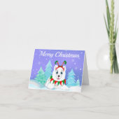 Joyeux Noël Samoyed avec un bandeau d'elfe   Carte (Devant)