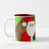 Joyeux Noël Santa mug rouge/vert amusant (Gauche)