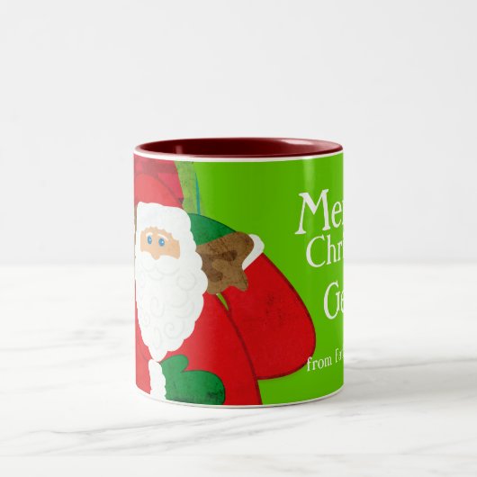 Joyeux Noël Santa mug rouge/vert amusant (Centre)