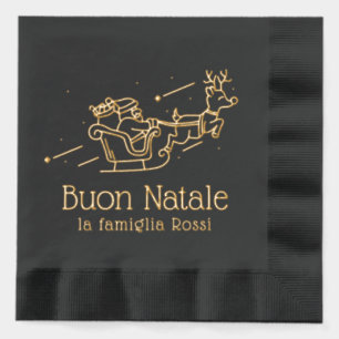 Joyeux Noël Santa Sleigh Famille Italienne Noël