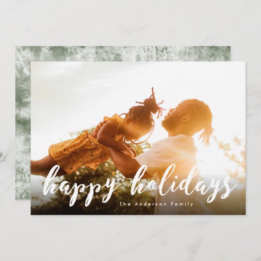 Joyeux Noël Script Carte photo de Noël (Devant / Derrière)