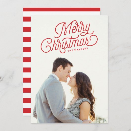 Joyeux Noël Script Carte photo de vacances (Devant / Derrière)