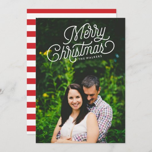 Joyeux Noël Script Carte photo de vacances (Devant / Derrière)