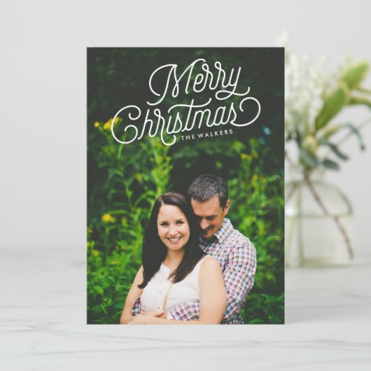 Joyeux Noël Script Carte photo de vacances (Debout devant)