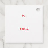 Joyeux Noël script élégant étiquette cadeau rouge (Dos)