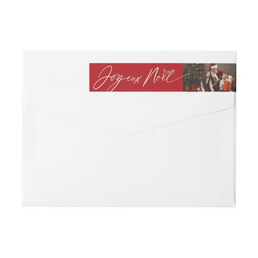 Joyeux Noel Script Photo-adres voor Kerstmis (Achterkant)