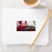 Joyeux Noel Script Photo-adres voor Kerstmis Etiket (Insitu)
