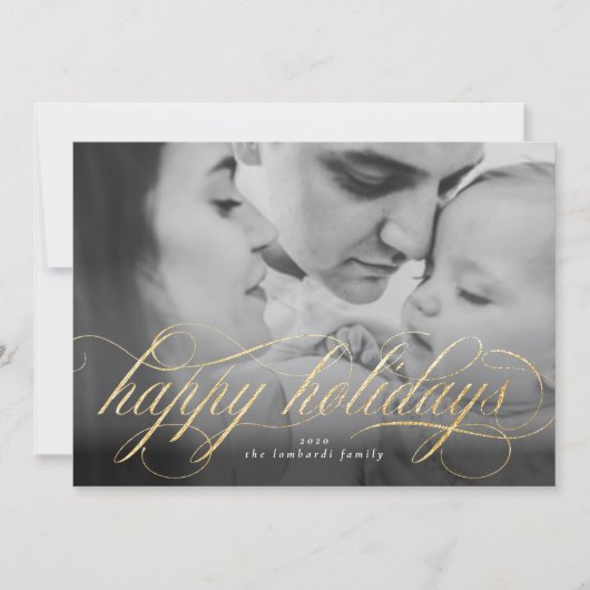 Joyeux Noël Script Photo Carte de Noël (Devant)