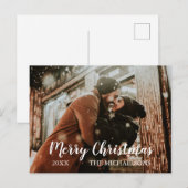 Joyeux Noël Script photo Carte de vacances (Devant / Derrière)