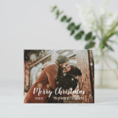 Joyeux Noël Script photo Carte de vacances (Debout devant)