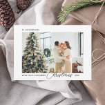 Joyeux Noël Script photo Carte de vacances<br><div class="desc">La carte de Noël minimaliste présente Noël en écriture chic et photo.</div>