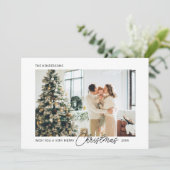 Joyeux Noël Script photo Carte de vacances (Debout devant)