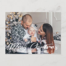 Joyeux Noël Script Photo Carte postale