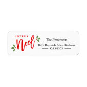 Joyeux Noel Script Simple Chic Merry Kerstmis Etiket (Voorkant)