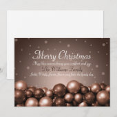 Joyeux Noël Sepia Tone Ornements Carte Plat (Devant / Derrière)